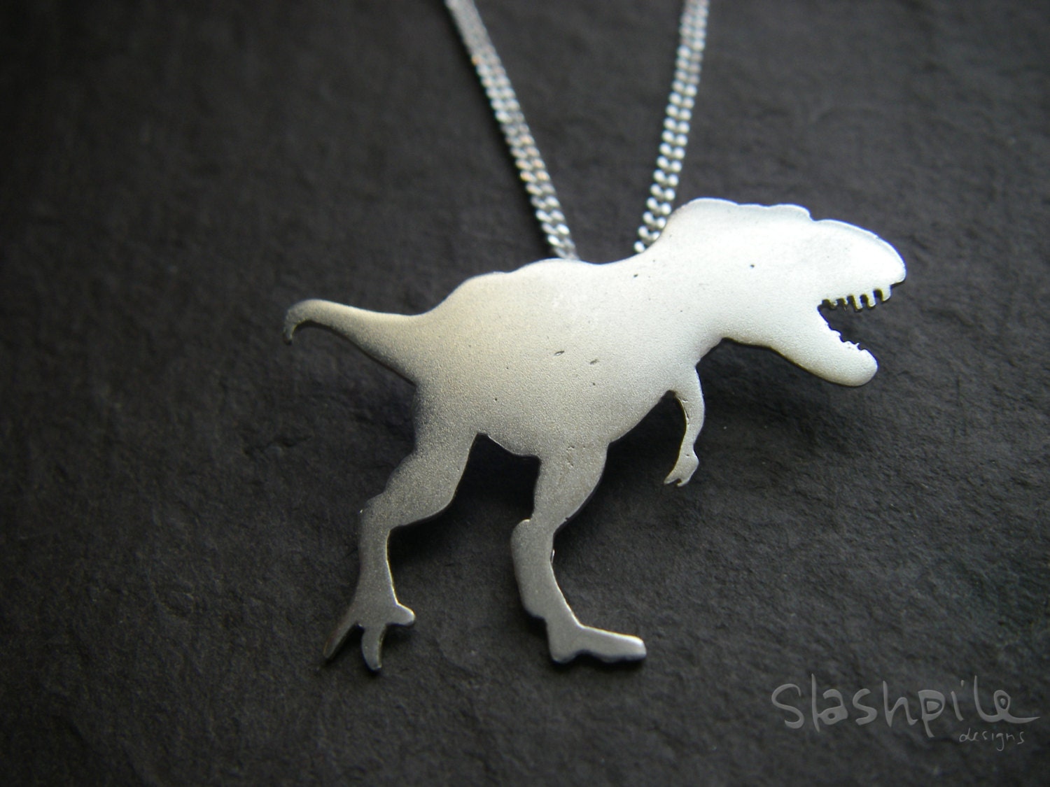 T-Rex Dinosaur Necklace in sterling silver