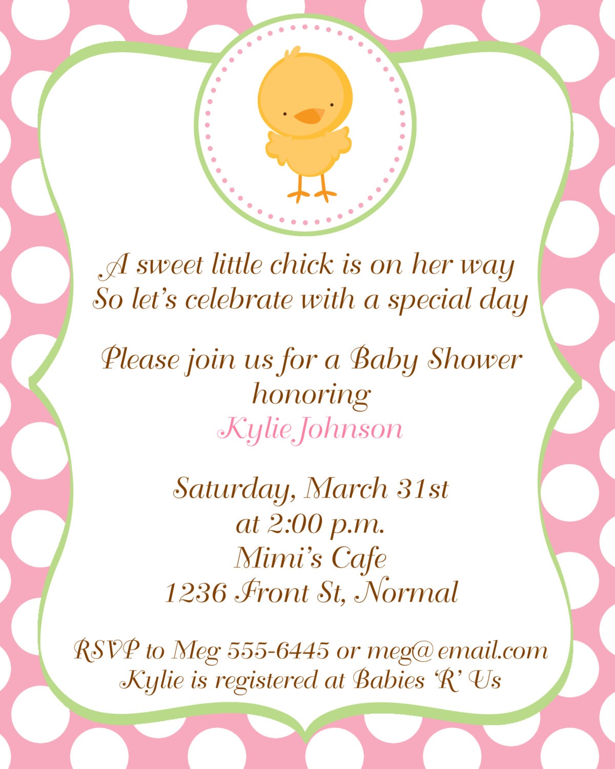 Pink Little Chick Easter Baby Shower Invitations Il_170x135