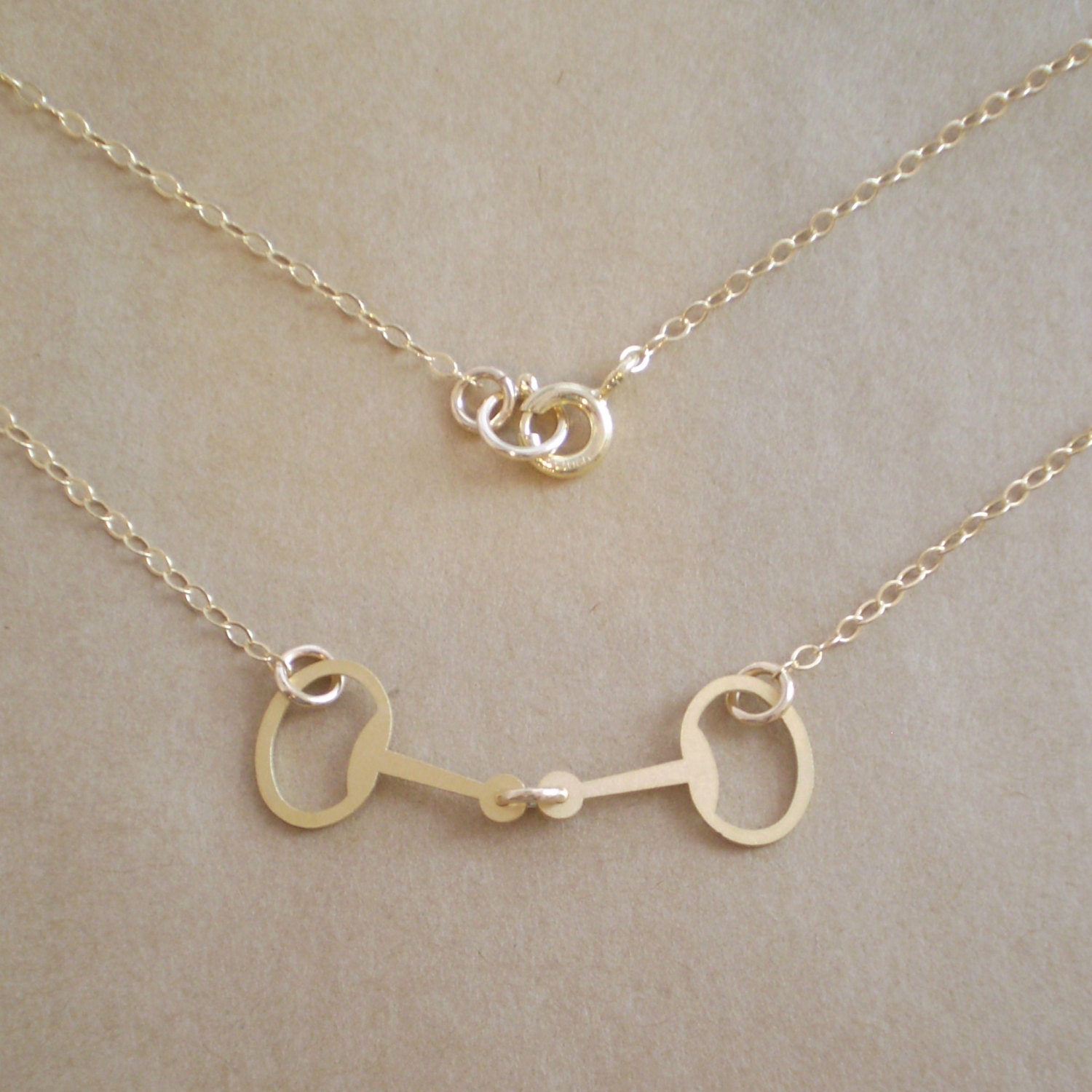 Tiny Horse Bit Necklace -   Rose Gold Filled, 14k Gold Filled or Sterling Silver