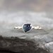 Rose Cut Blue Sapphire Ring - Sterling Silver and 14K Yellow Gold Filled -  Blue Gemstone Ring - September Birthstone Ring - Rustic
