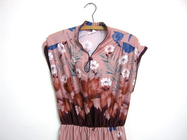 vintage 70s pink floral sun dress