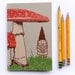 1 New Mini Woodland Gnome Journal, small blank sketch pocket book, garden gnomes, original design, all recycled paper