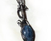 Labradorite and Antiqued Sterling Silver Pendant