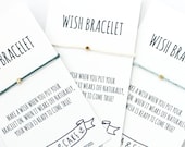 Wish bracelet 3 pack - wedding wish bracelet - bridesmaid gift - wedding favor - gold bracelet - good luck gift