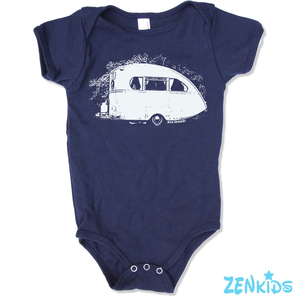 Baby Onesie Vintage CAMPER - american apparel (3 Color Options) - FREE Shipping