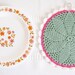 Granny chic kitchen decor, Agnes cotton crochet pot holder in pretty pastel green, neon pink & cream - Ready to ship, by Emma Lamb