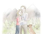 Custom couple Illustration - Simple Style