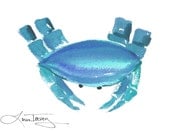 Nautical Crab Watercolor Print