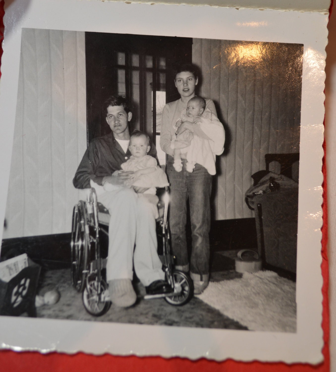 Vintage 1950s WEDDING and FAMILY Photo Album Black and White 11 Photos