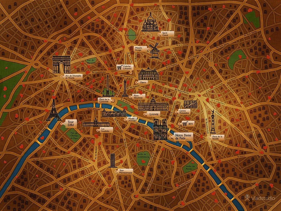 Vladstudio PARIS MAP Laser Cut Wooden Jigsaw Puzzle