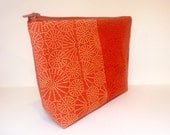 Medium Cotton Zipper  Pouch Pumpkin Marimekko Print