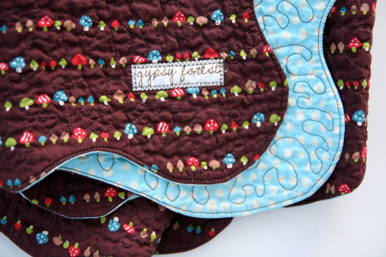 Heirloom Crafted, Modern Design, Spindrift Quilt - Mushroom Forest - Fungi