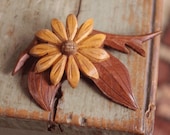 Lovely 1940's Carved Floral Brooch - All Proceeds to go to Dollars for Denise