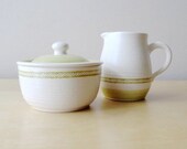 hacienda green, cream and sugar bowl, franciscan earthenware