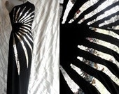 Formal Maxi Dress // 70s Dress // 80s Dress // Vintage 70s 80s Black Party Dress  Silver Sequins by The Gilberts for Tally New York Size S