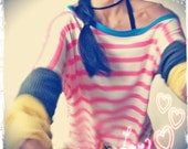 Neon Stripe Batwing Sport Tunic
