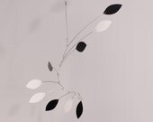 Black and White Mobile - Calder Inspired Kinetic Mobile Sculpture - Feng Shui 9