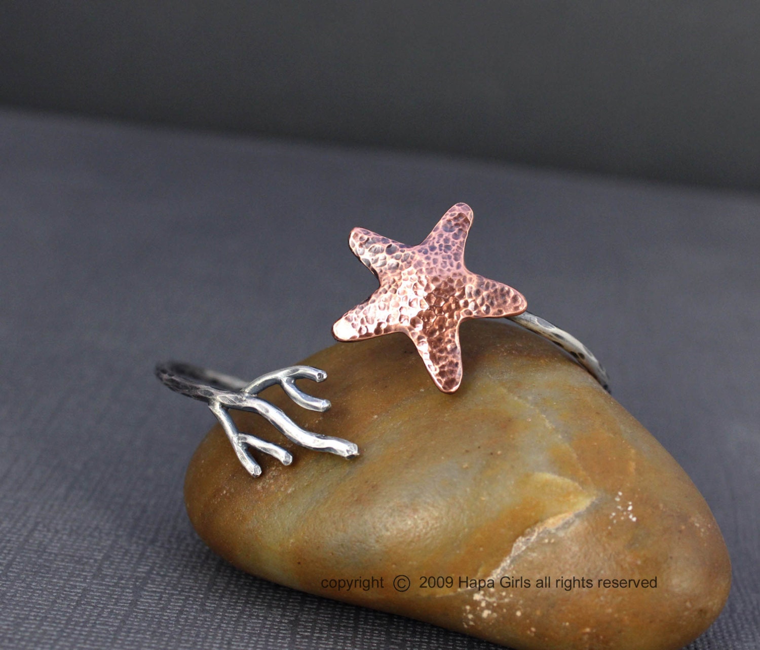 Starfish Coral Cuff, Ocean Jewelry, Gifts under 50, metalsmithing, Gifts for her, Beach Jewelry, Starfish cuff