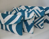 Bridesmaids Clutch/Gift /Design Your Own/Set of (4) The Jenna Clutch in Deep Turquoise/Teal