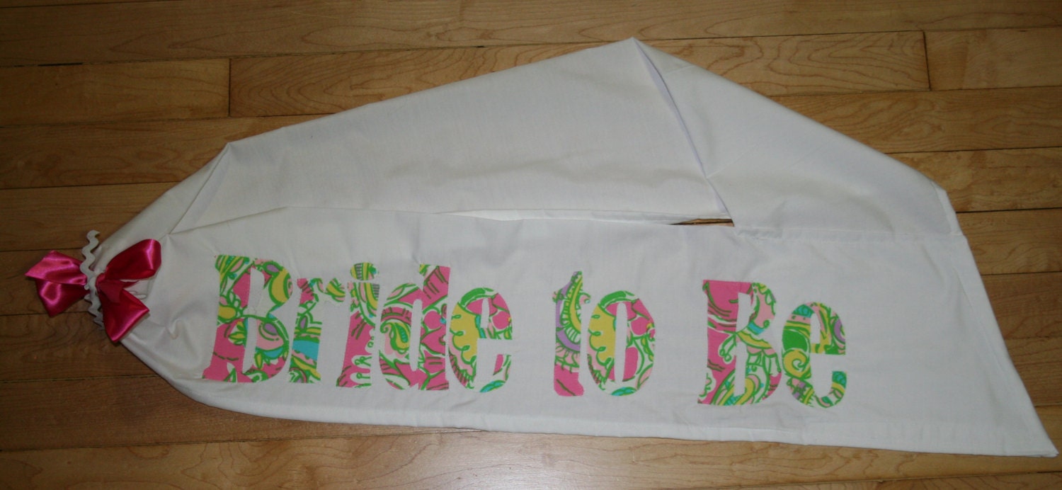 Bachelorette Sash made with Lilly Pulitzer Chin Chin Fabric