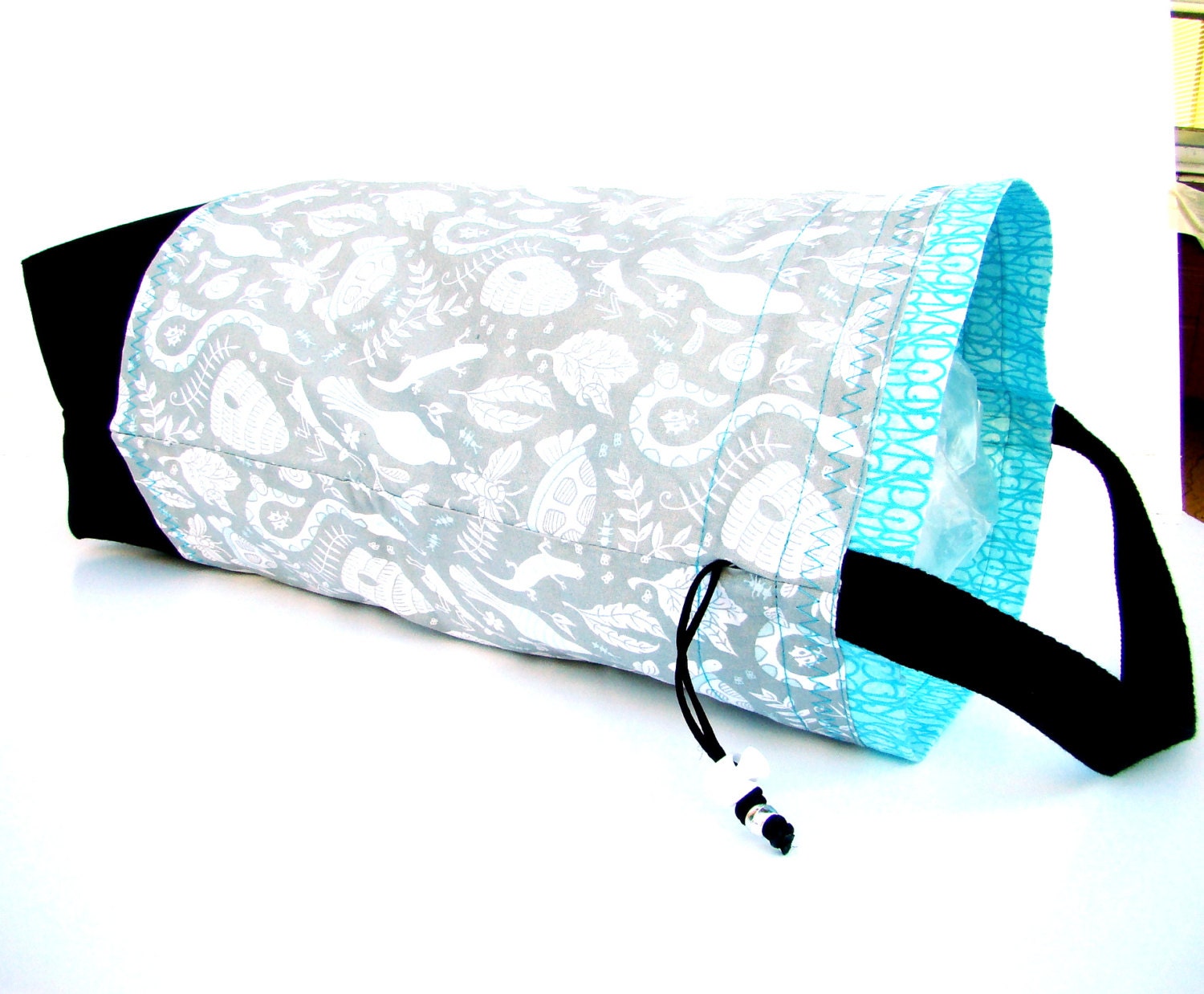 Medium Knitting Project Bag Crochet Drawstring Tote WIP Bag - Backyard Party