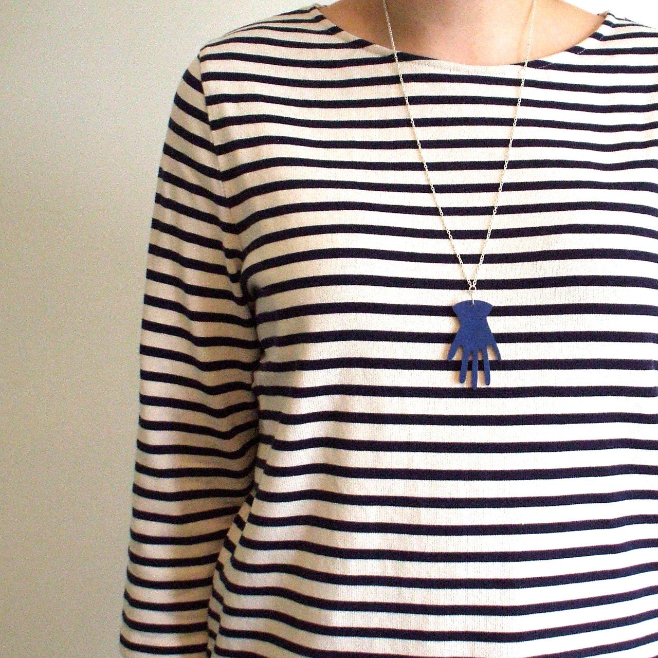 Blue Hand Necklace