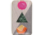 Leather iPhone  / new iTouch Case - Minimal Geometry