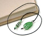 Book Thong Bookmark, Beaded, Book Cord, Book String, Gift under 5, Greem. Silver, TJBdesigns, Teacher Gift