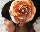 Pale pink satin recycled vintage fabric rose/hair flower/fascinator