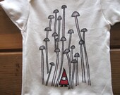 Gnome and Mushrooms Organic Cotton Shirt Babies Kids