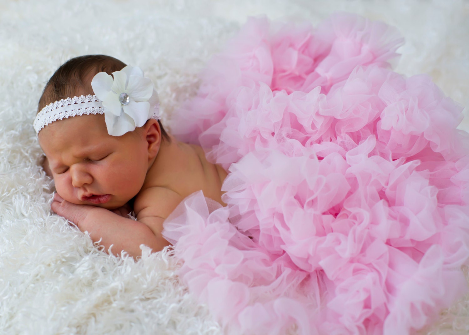 Baby Pink Pettiskirt... Newborn Petti skirt ..Great for Newborn photos.....photography prop..christening