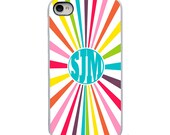 Burst Monogram with White or Black Sides iPhone Case - IPhone 4, 4s, 5 Hard Cover - Fun Bright Art Unique Trendy  - artstudio54