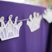 Glitter Princess Crown Banner - choose your color - birthday party, Sofia the First, princess party