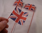 3 Vintage Miniature Silk Flags United Kingdom Great Britain from Japan