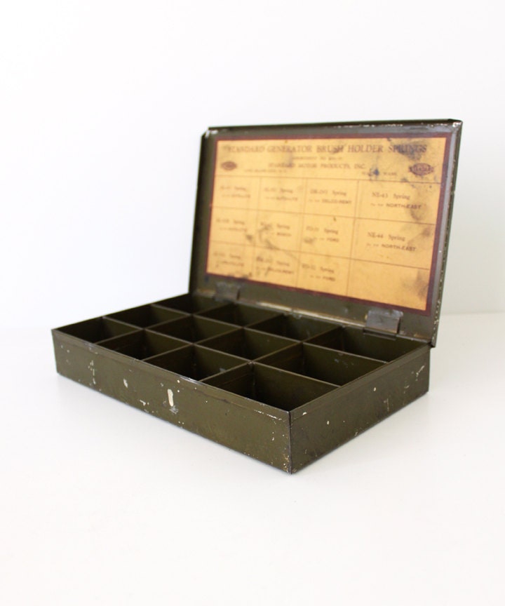 Vintage Metal Organizer Box