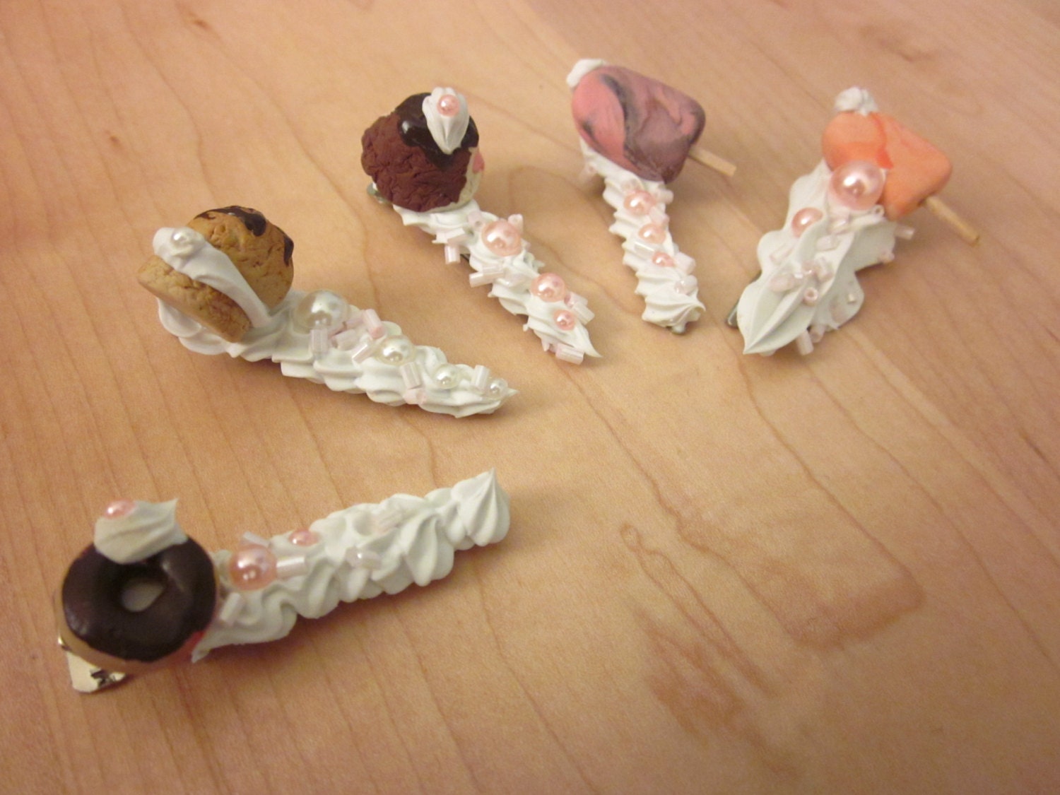 SALE Sweetie Barrettes -- Available in Custom Colors/Desserts READ DESCRIPTION