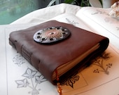 Sahara -  Leather journal with recycled parts. One of a kind, custom journal, travel journal, personalized journal, writing journal.