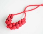 Red statement necklace, bold neckpiece - fashion necklace in red