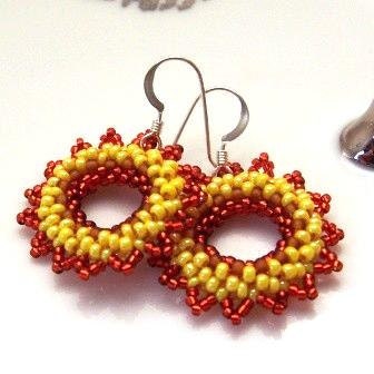Bright Copper Sunset Earrings