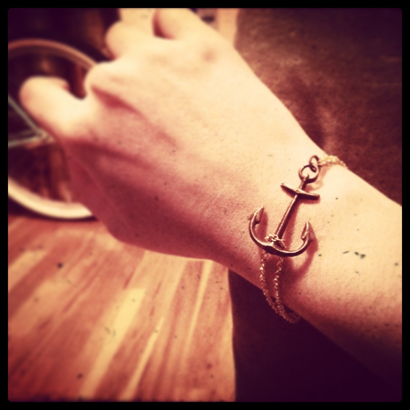Brass anchor bracelet 