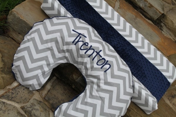 Chevron Personalized Boppy Cover and Changing Pad Cover in Chevron