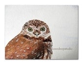 Owl Print from original watercolor 8x10 fine art painting rustic woodland mancave home decor
