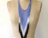 Periwinkle Indigo Fringe Necklace