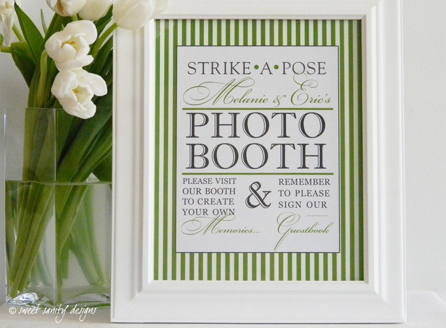 Reception Print - Photobooth Strike a Pose // Photo Booth, Sign Our Guestbook