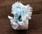 Flocked Vintage Wallpaper Cuff Bracelet with Millinery Embellishment