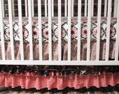 3 tier Ruffled Crib Skirt, ANY FABRICS, fresh modern handmade, baby