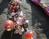 pink butterfly ribbon necklace