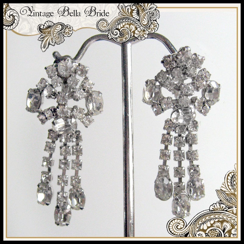 Vintage Wedding Rhinestone Earrings
