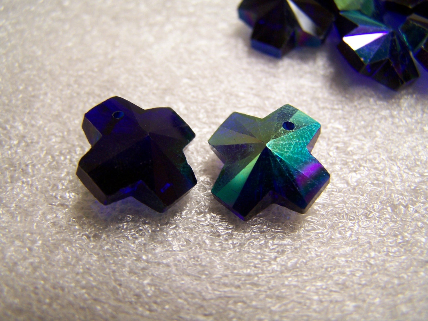 Destash - Celestial Crystal Dark Blue AB Cross Beads