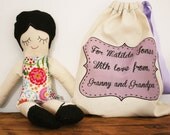 Beautiful Handmade Doll with Personalised Bag